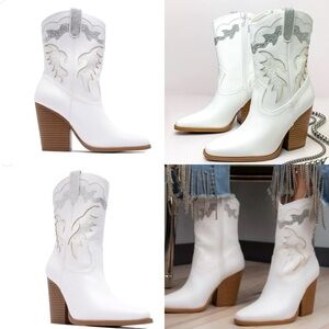 Jolene White Western Boots